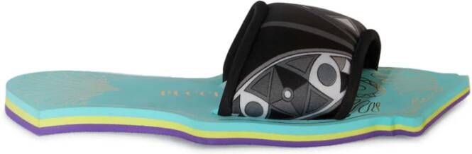 PUCCI Girandole-print scuba slides Black