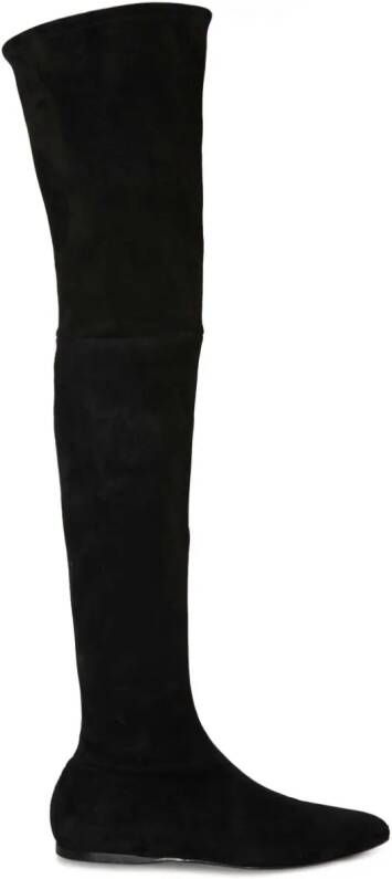 PUCCI logo-embroidered thigh-high boots Black