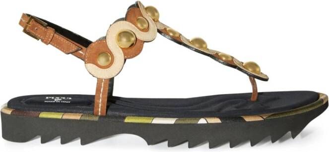 PUCCI Onde leather sandals Brown