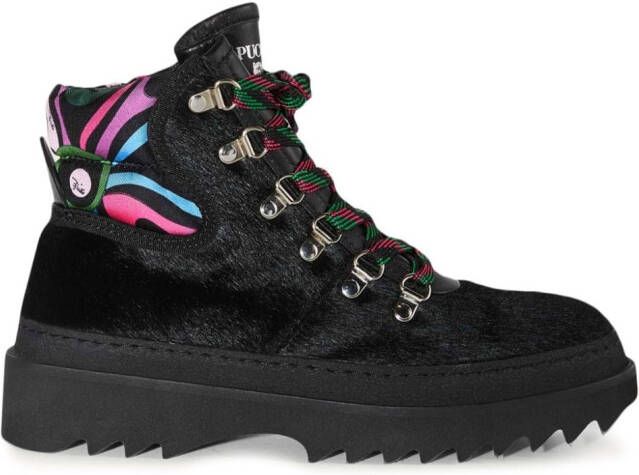 PUCCI panelled fur ankle boots Black