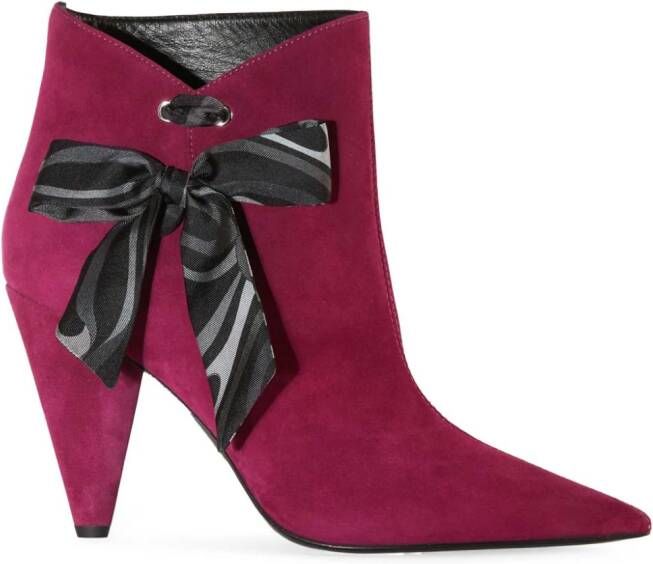 PUCCI Rumore bow-embellished ankle boots Pink