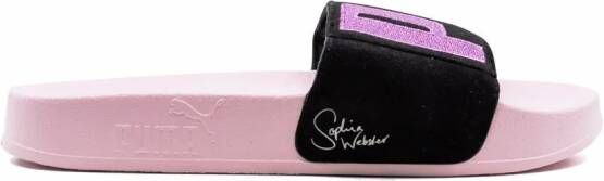 PUMA x Sophia Webster Leadcat suede slides Pink