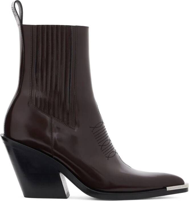 Rabanne Crimson 100mm leather Chelsea boots Red