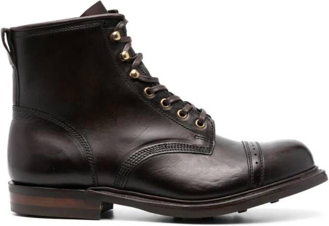 Ralph Lauren RRL Bowery lace-up leather boots Brown