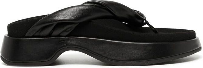 Reike Nen twist-strap platform flip flops Black