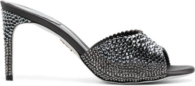 René Caovilla 70mm crystal-embellished leather sandals Black