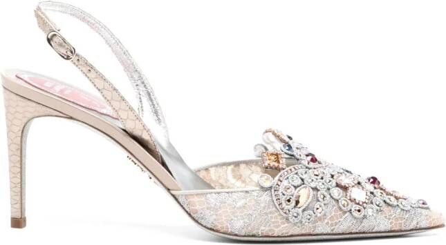 René Caovilla 70mm rhinestone-embellished pumps Black