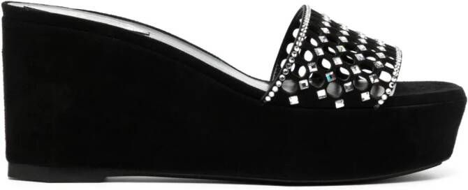 René Caovilla 90mm crystal-embellished platform sandals Black