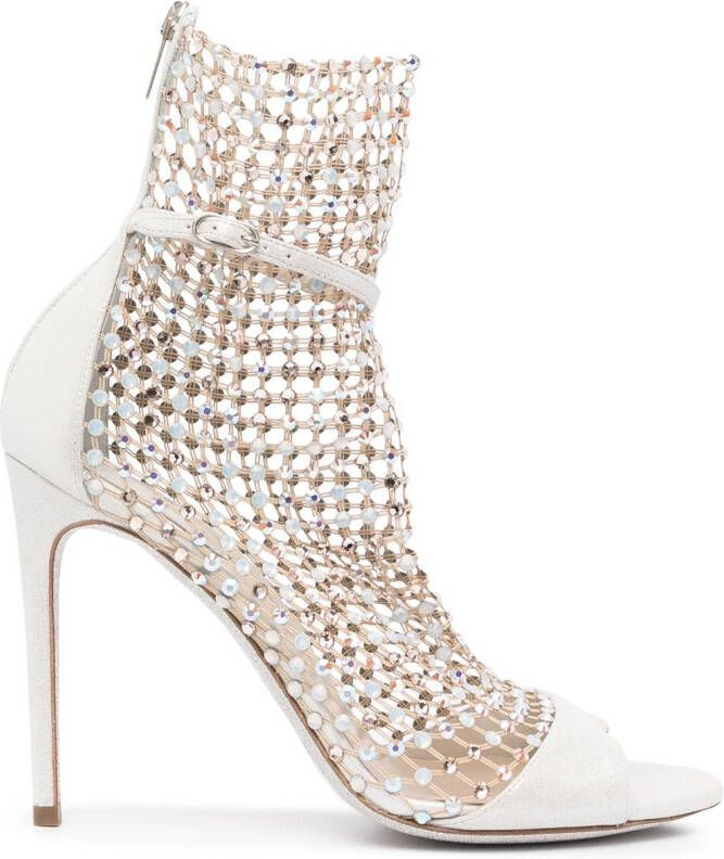 René Caovilla bead-embellished boots White