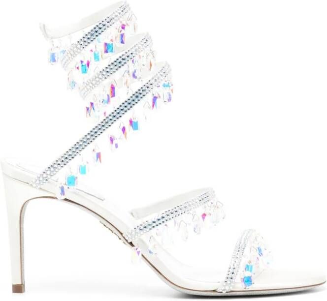René Caovilla Chandelier embellished sandals White