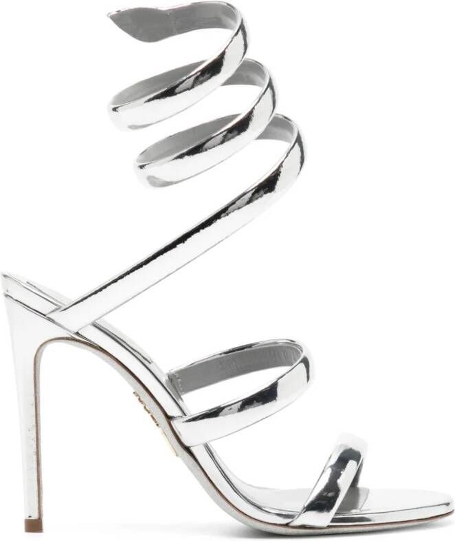 René Caovilla Cleo 100mm leather sandals Silver