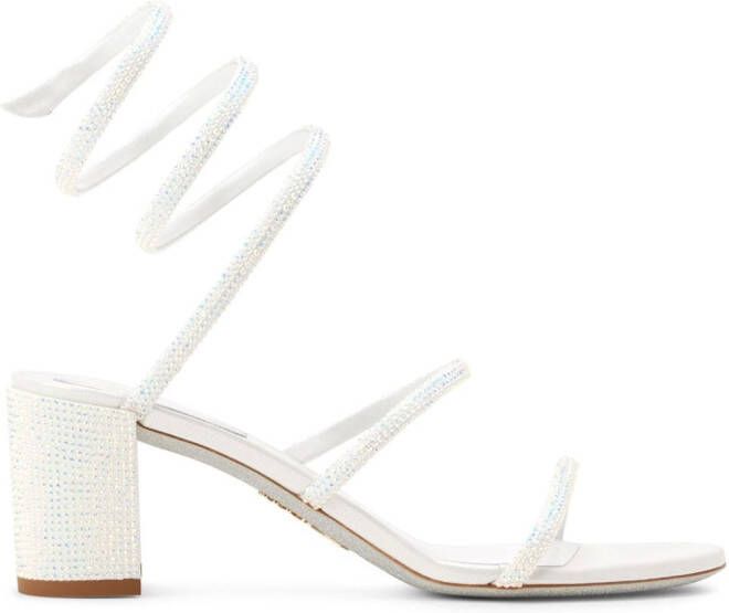 René Caovilla Cleo 60mm leather sandals White