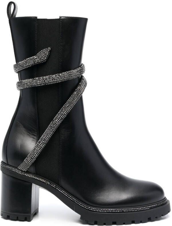 René Caovilla Cleo 65mm embellished Chelsea boots V213 BLACK JET HEMATITE