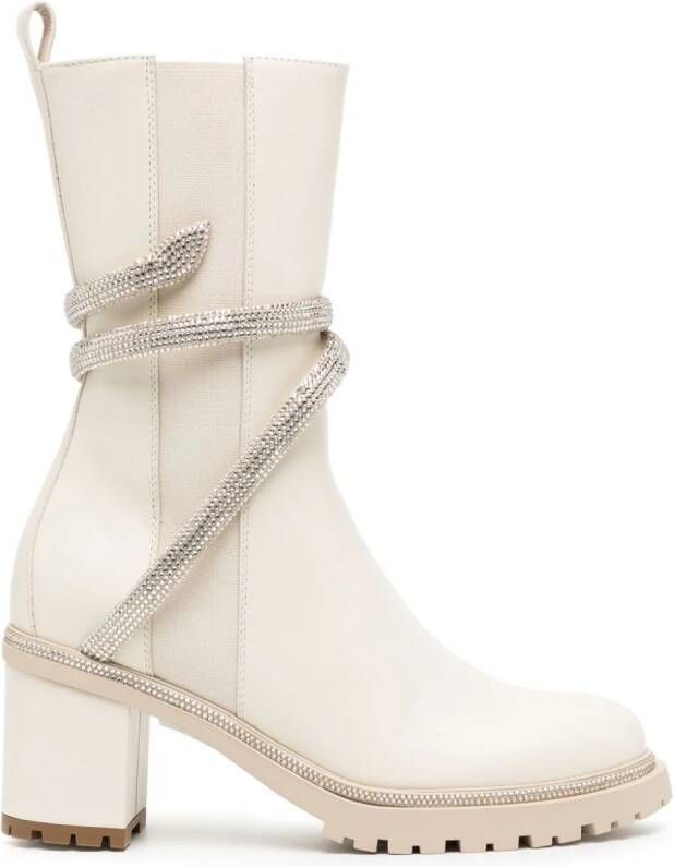 René Caovilla Cleo 65mm leather boots Neutrals