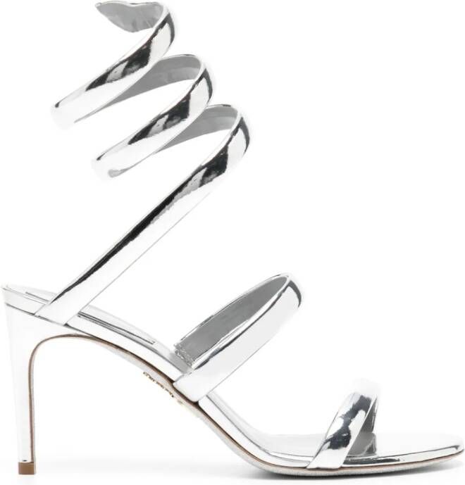 René Caovilla Cleo 90mm leather sandals Silver