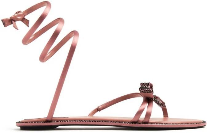 René Caovilla Cleo wraparound sandals Pink