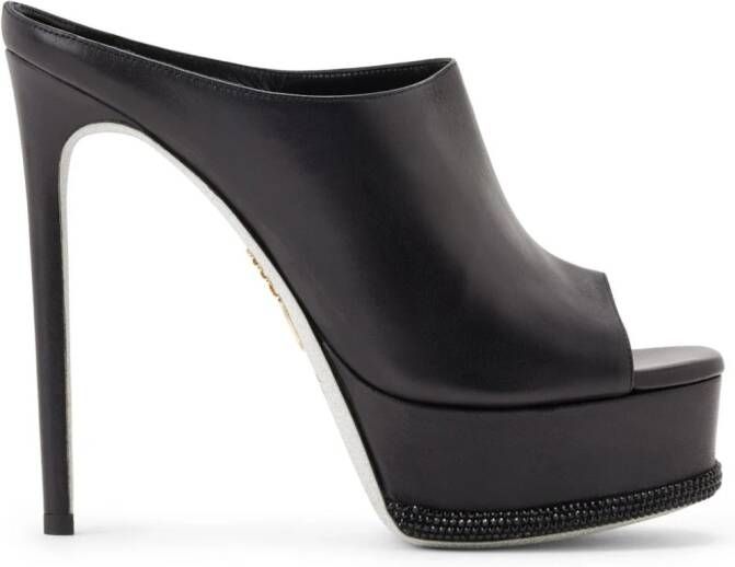 René Caovilla crystal-embellished sandals Black