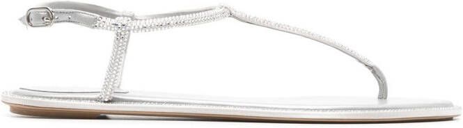 René Caovilla crystal-embellished sandals Grey