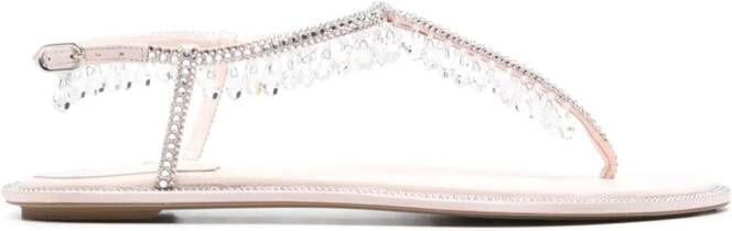 René Caovilla Diana crystal-embellished sandals Pink
