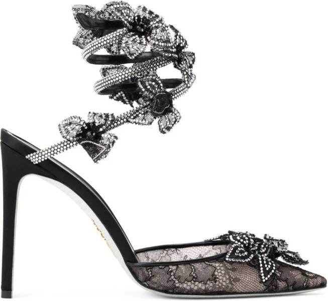 René Caovilla Floriane 105mm lace pumps Black