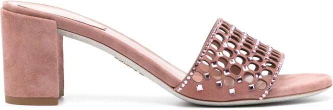 René Caovilla 60mm Ginger suede sandals Pink