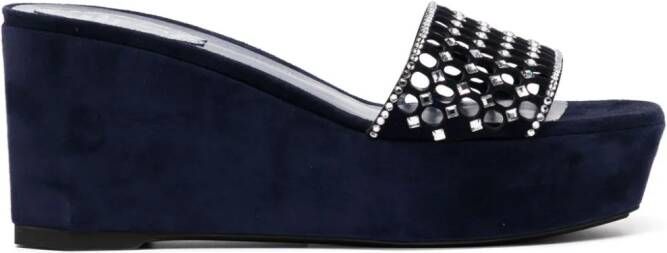 René Caovilla Ginger 75mm wedge sandals Blue