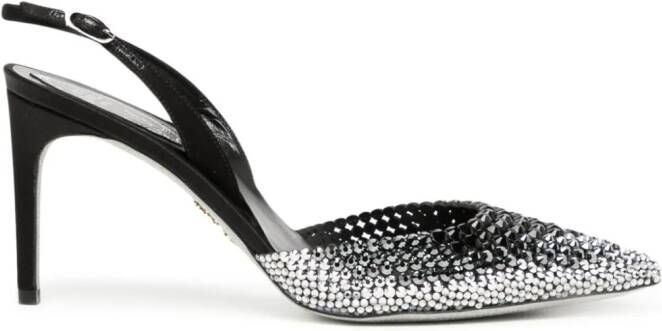 René Caovilla Jackie 70mm crystal-embellished pumps Black