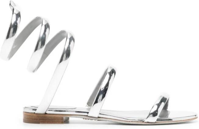 René Caovilla Juniper metallic-finish sandals Silver