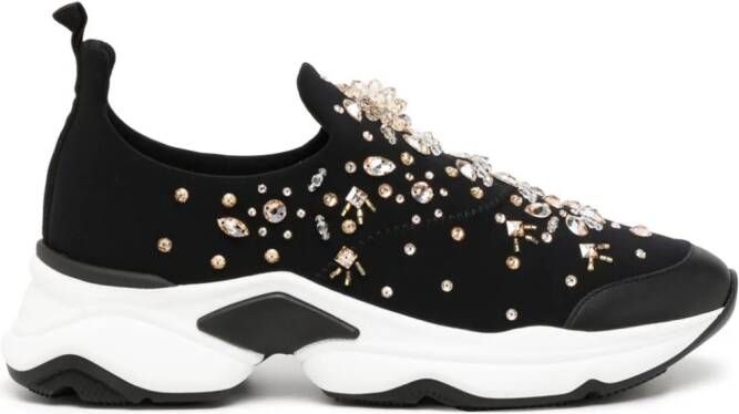 René Caovilla Morgana rhinestone-embellished sneakers Black