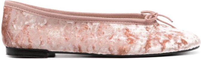 Repetto crushed velvet ballerina shoes Pink