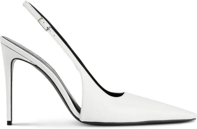 Retrofete pointed-toe slingback pumps White