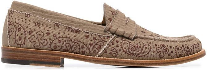 RHUDE bandana-print low-heel loafers Brown