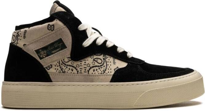 RHUDE Cabriolets bandana-print high-top sneakers Black
