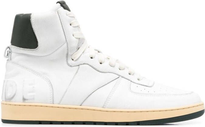 RHUDE high-top leather sneakers White