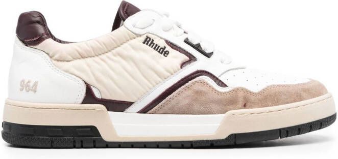 RHUDE lace-up logo-patch sneakers White