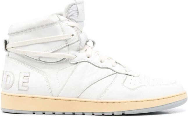 RHUDE logo patch hi-top sneakers White