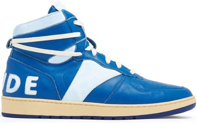 RHUDE Rhecess leather high-top sneakers Blue
