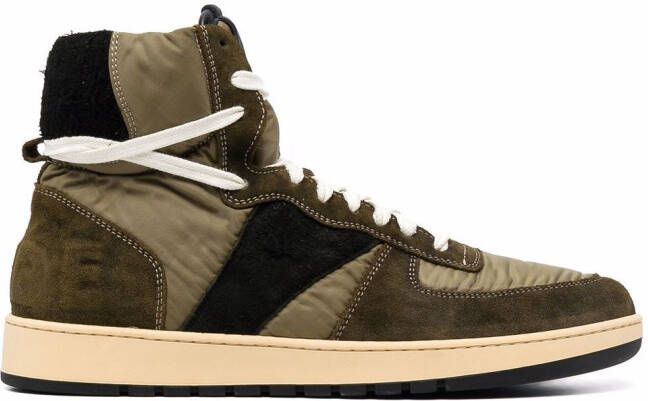 RHUDE Rhecess panelled high-top sneakers Green
