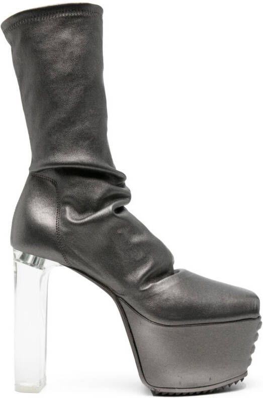 Rick Owens 135mm platform boots Grey