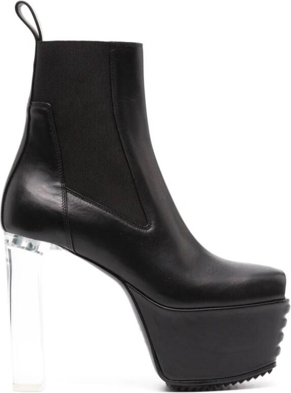 Rick Owens 160mm open-toe leather heeled boots Black