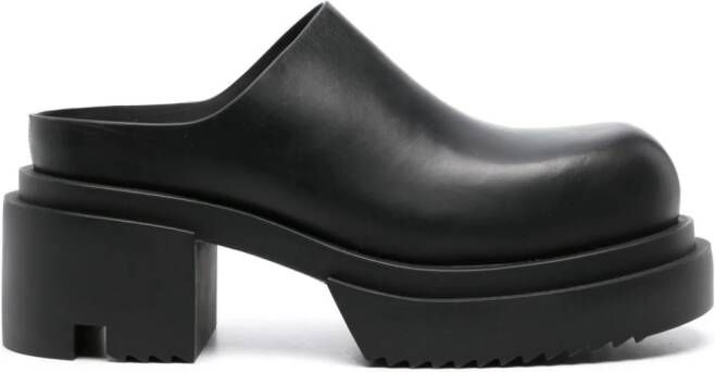 Rick Owens Bogun chunky leather slippers Black