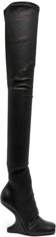 Rick Owens Cantilever 120mm above-knee boots Black