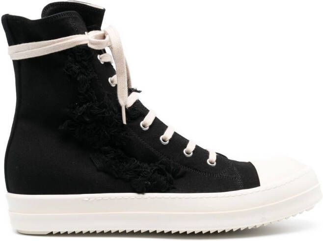 Rick Owens DRKSHDW Broken high-top sneakers Black