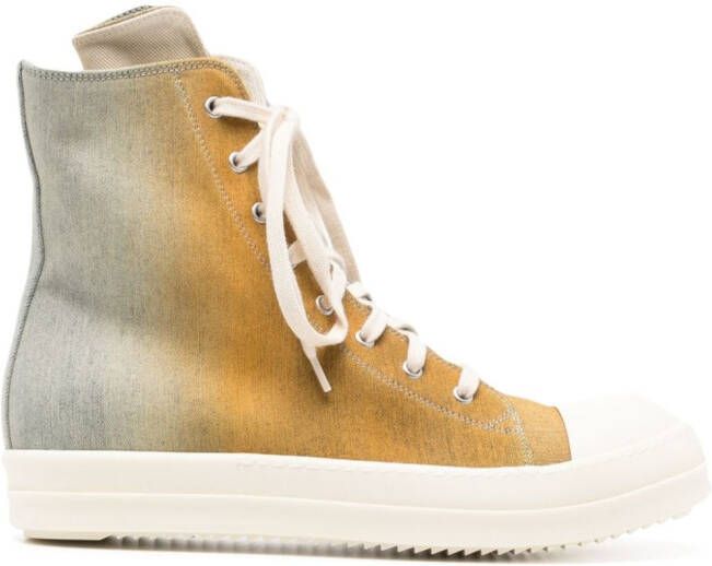 Rick Owens DRKSHDW gradient-effect denim sneakers Yellow