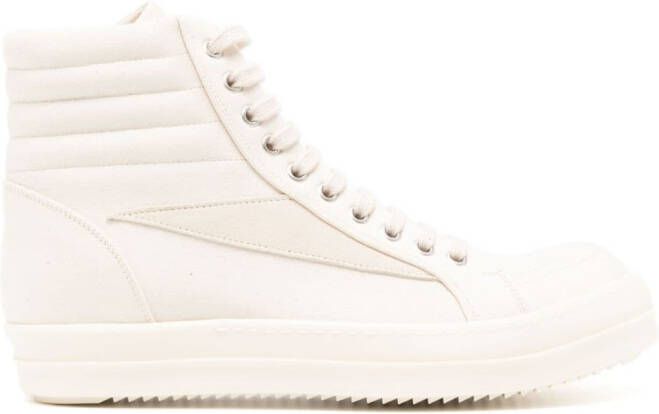Rick Owens DRKSHDW Lido panelled high-top sneakers Neutrals