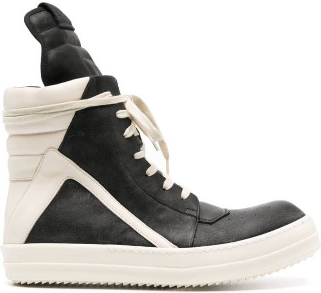Rick Owens Geobasket high-top leather sneakers Black