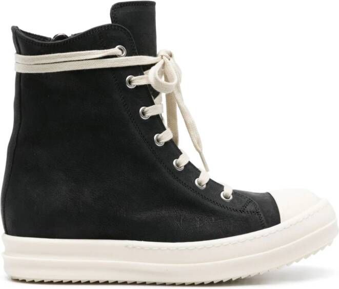 Rick Owens Lido leather hi-top sneakers Black