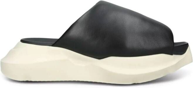 Rick Owens leather platform slides Black