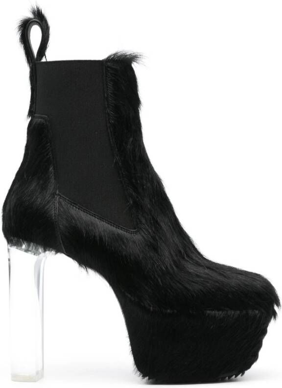Rick Owens Lido Minimal Grill Beatle 130mm boots Black