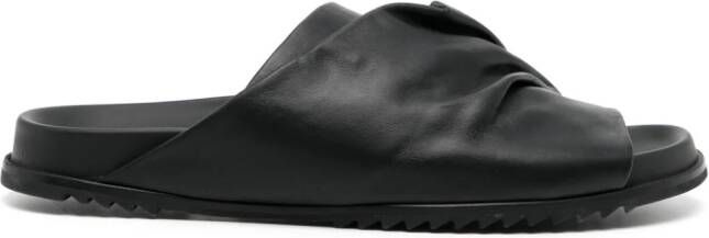 Rick Owens Morbius Granola leather sliders Black